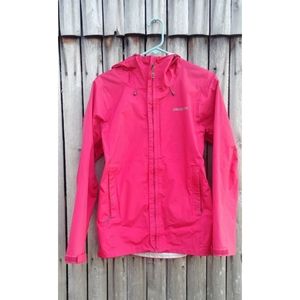 Patagonia magenta red zip front hoodie rain coat - womens medium M